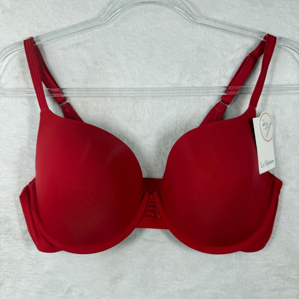 Le Mystere Red Back Smoothing T-Shirt Bra 34DD/E Underwire Padded 9401EL